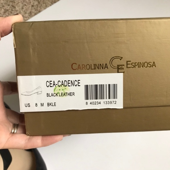 NWT Carolinna Espinosa Black Cadence Leather Flats - Picture 10 of 11